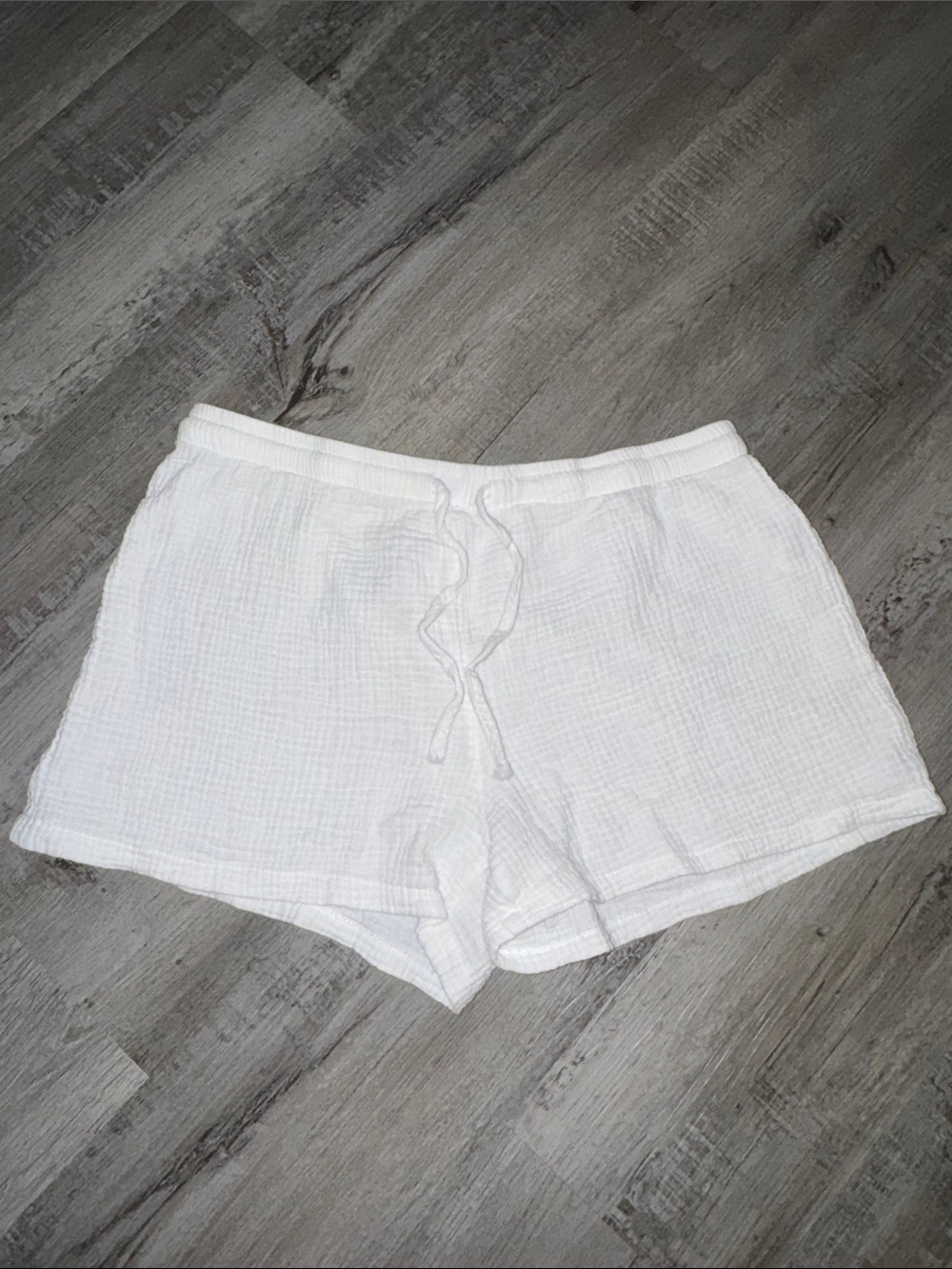 Ardene White Waffle Textured Drawstring Shorts